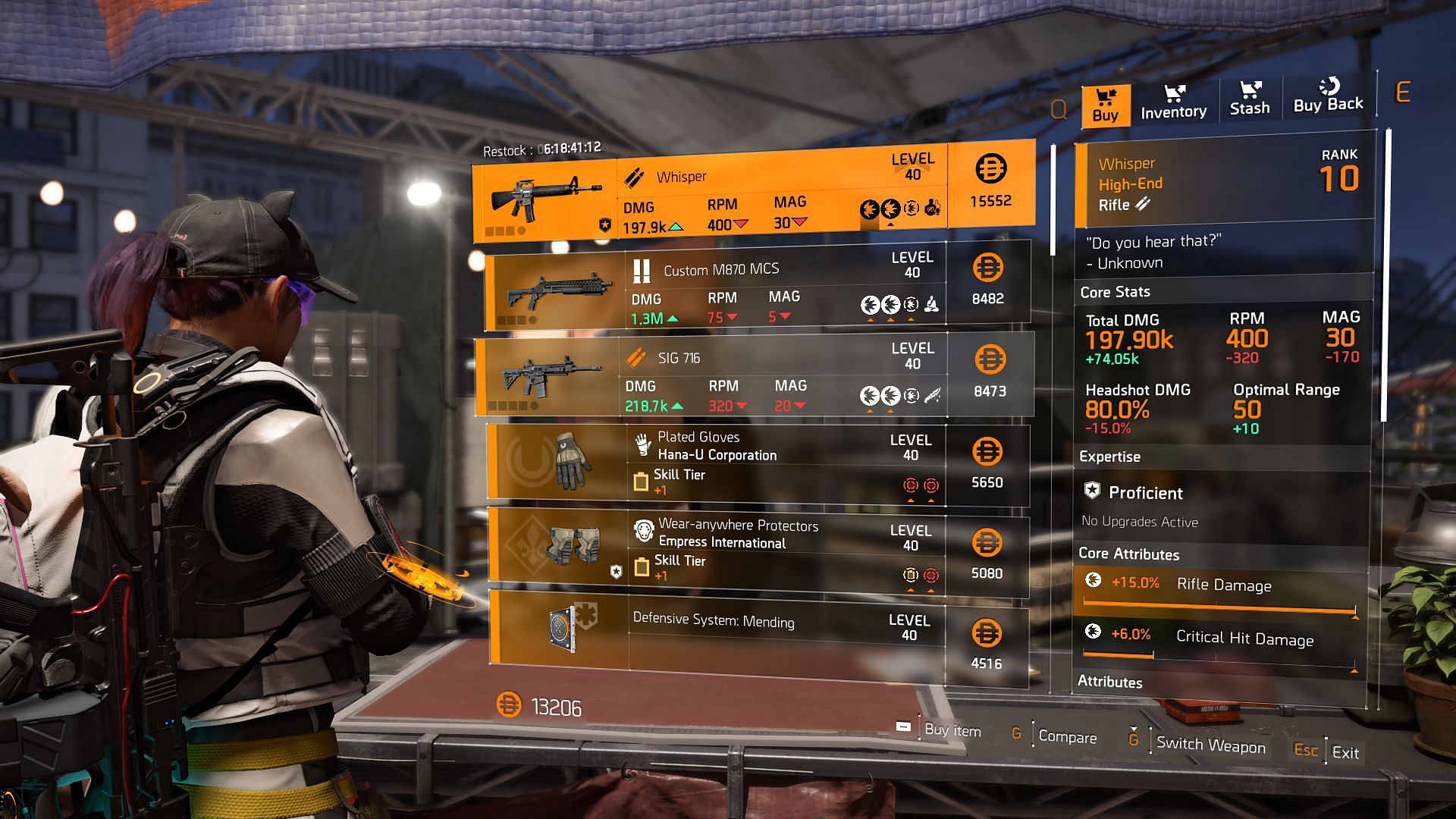The Division 2 vendor found at the Theatre Settlement (Image via Sportskeeda Gaming || Ubisoft)